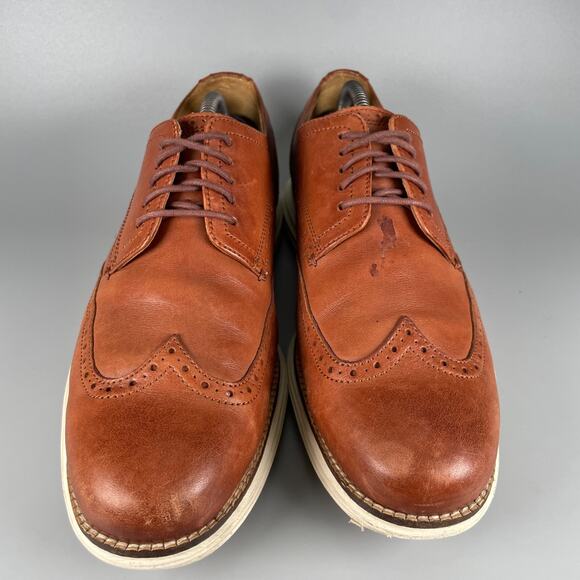 Cole Haan Original Grand Men\'s 10 M Brown Leather Wingtip Oxford Dress Shoes GUC main image 8